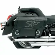 Saddlemen Silver Highwayman Tattoo Saddlebags Medium Throw-Over Mount