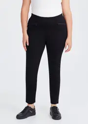 [Virtuelle] Taking Shape Ponte Zip Pocket Legging Size 28 in Black - Plus Size Women's Clothing Black