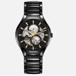 【RADO 雷達表】TRUE ROUND AUTOMATIC OPEN HEART真我鏤空黑陶瓷機械錶/40MM/R04(R27107172)