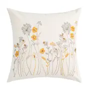 45*45cm Embroidery Flower Decorative Throw Cushion Cover Pillow Cover Pillow Case for Sofa Couch Bed Chair Living Room Bedroom