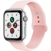 NewBee WAT-NB-42PKG2 Compatible For Apple Watch Band 42/44/45/49MM Soft Silicone Sport Strap - Light Pink