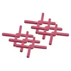 6 Pcs Foldable Silicone Trivet, Trivet Mats for Hot Pots, Red