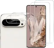 [2+2 Pack] Compatible with Google Pixel 10 Pro 2025 Screen Protector & Camera Lens Protector Tempered Glass,9H Hardness Anti-scratch HD Clear (Clear)