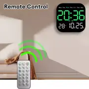 12/24H Digital LED Display Wall Clock Desk Alarm Clock Temperature Date Remote