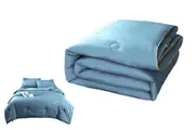 Air Conditioning Cool Feeling Quilt Lightweight Blanket for Summer Hot Sleeper-Blue