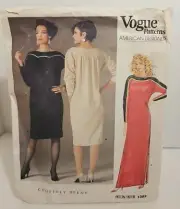 Vogue Sewing Pattern 1389 Geoffrey Beene Vintage Dress UNCUT Size 14 American D
