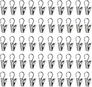 50Pcs Stainless Sliver Metal Sprung Curtain Alligator Clips Hook Clip Clamps Pegs