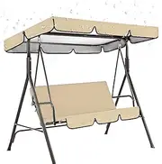 Swing Canopy - 59x20x4in Swing Cushion Set | Canopy Top, Courtyard Garden Swing Seat Replacement Water Resistant Oxford Fabric Outdoor Swing Chair for Patio Backyard