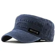 Four Seasons Casual Washed Cotton Flat Top Hat Unique Design Vintage Adjustable Fisher Caps Men Women Cap