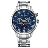 在飛比找Yahoo!奇摩拍賣優惠-CITIZEN 星辰 光動能時尚紳士月相錶-42mm/藍x銀