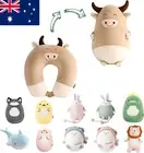 2-in-1 Travel Pillow for Kids Plushie That Converts into a U-Shaped Neck Pillow