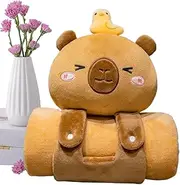 Daycare Nap Mat - Portable Cute Soft Capybara Kids Blanket | Multi-Purpose Comfortable Bed Throws, Travel Pillows for Offices, School, Travel