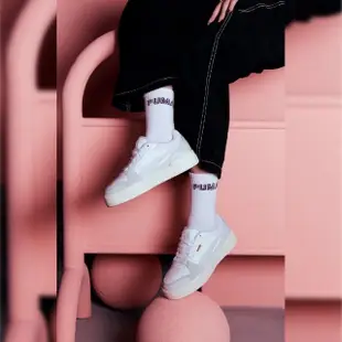 【PUMA】長襪 Fashion Crew Socks 白 紫 中筒襪 休閒襪 襪子(BB1421-08)