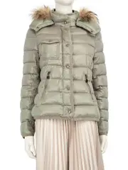Grey Armoise Raccoon Fur Trim Down Jacket