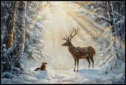 Encounter in the Snow - Chart Counted Cross Stitch Patterns Needleworks DMC DIY