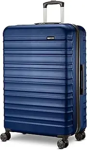 Amazon Basics Hardside Expandable Spinner Suitcase, Navy Blue, 68cm
