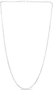 [JewelryWeb] 14k White Gold 1.8mm Square Wheat Chain With Lobster Clasp Necklace Chain-Necklace for Women and Men