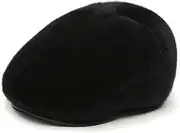 [WOFASHPURET] Man's Vintage Berets Cap Men's Hat Cotton Beanie Ear Stylish for Autumn Size l Black