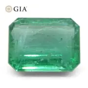 9ct Octagonal/Emerald Cut Green Emerald GIA Certified Zambia (F2)