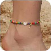 Ankle Bracelets for Women Initial Anklets Waterproof Boho Beaded Dainty Ankle Br