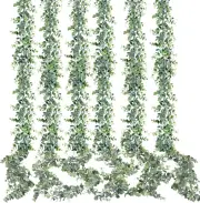 Artificial Eucalyptus Garland 6 Pack Fake Eucalyptus Greenery Garland Faux Hangi