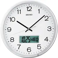 在飛比找momo購物網優惠-【SEIKO 精工】滑動式指針雙顯時鐘 掛鐘(QXL007S