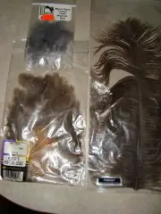 Wapsi Ostrich Plume/Wapsi Hen Neck/Hareline Micro Fleck Turkey Flats