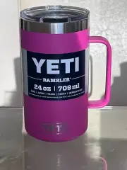 NEW YETI Rambler 24oz Mug in rare, limited edition Prickly Pear Pink