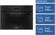 Miele M 7244 TC VitroLine Obsidian Black Microwave Oven