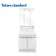 【Takara-standard】日本進口75CM琺瑯雙門浴櫃組+TAKARA三面收納鏡附照明(ABS)防潮、不發霉