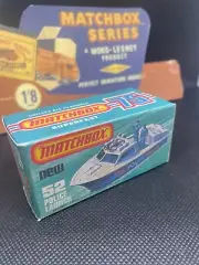 Matchbox Superfast No. 52 Police Launch 1976 repro Box
