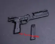 1/6 Scale Black Robo Cop Auto 9 M93R Gun Model for 12" Action Figure Props