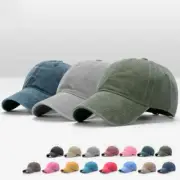 Men Plain Washed Cap Casual Cotton Adjustable Baseball Cap Blank Solid sport Hat