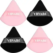 [YBVABE] Triangle Powder Puff for Makeup, Velour Soft Puff for Loose Powder, Blush, Concealer, Dry & Wet Use, Face & Eye Setting Tool