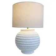 LVD Pompei Lamp E27 Bulb w/ Linen Shade Bedside Night Light Decor 56.5cm White