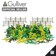 Vintage Toy Soldiers WW II Gulliver Action Figures Army Men - 64 Piece Playset