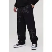Mens Black Baggy Homme Cross Joggers