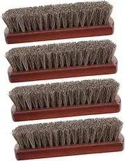 iplusmile 4pcs Horsehair Shoe Brush Set High-Gloss Bristle Brushes for Shoe Polishing Boot Shine Upholstery Cleaning Hat Cleaning
