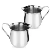 2Pcs Milk Frothing Pitcher Stainless Steel 60ml Small Bell-Shaped Creamer Min...
