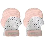 2PK Malarkey Pastel Pink Silicone Munch Mitt Mitten Teething Teether Baby Kids