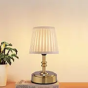Cordless Small Table Lamp, 5200mAh Rechargeable LED Table Lamp with 2 Way Dimmable & Stepless Dimming, Portable Bedside Lamps Modern Lighting for Bedroom, Bar, Living Room, Restaurant(Gold)