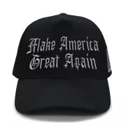 Dark MAGA Hat - Black Trump Cap - USA Flag Embroidered - Gothic MAGA Hat
