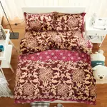 法蘭絨加大兩件式床包被套組/花色隨機
