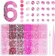 18000 Pcs Red Flatback Resin Jelly Rhinestones for Crafting, 3-6 mm Rhinestones Round Nail Beads, 6 Color Jelly Resin Rhinestones for Nails, Bedazzled Gems for Crafts Face Makeup DIY Jewelry