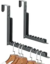 2 Pack Over The Door Drying Rack Clothing, Folding Retractable Laundry Hanging Hooks Strong Steel Collapsible Clothes Hanger with 10 Grooves for Coat Towel Indoor Travel