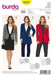 Burda Sewing Pattern 6876 Misses Fitted Jackets in 3 Styles Size 8-18 Euro 34-44