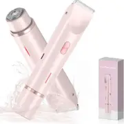 NNEOBA 2 in 1 Electric Bikini Trimmer & Facial Shaver Waterproof Pink