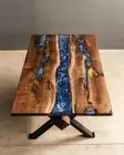 Epoxy Table Top Resin Table Walnut Custom Order For Hallway Decorative Furniture