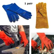 Leather Fireplace / Welding Gloves Heat Resistant Fire Wood Stove Hearth BBQ