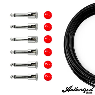 George L's .155 Solderless Pedalboard Effects Cable Red & Black Kit |6/6/6